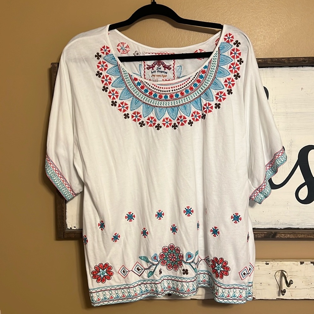 Johnny Was Blouse with Embroidery Detail